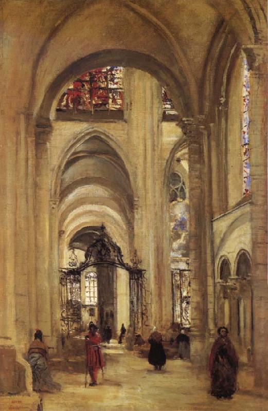 Corot Camille Interior of the Cathedral of sens china oil painting image